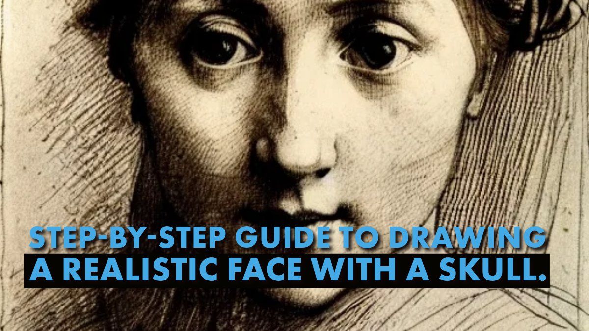 Step-by-step guide to drawing a realistic face with a skull