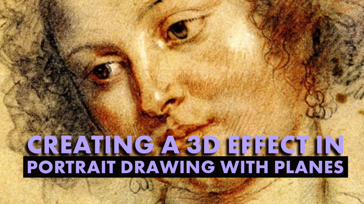 Creating a 3D effect in portrait drawing with planes !!